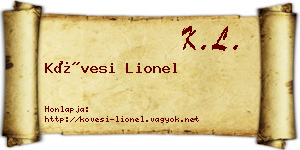 Kövesi Lionel névjegykártya